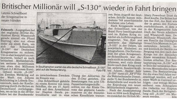Zeitungsausschnitt zu den besagten Gerüchten