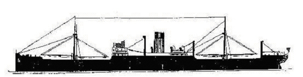 britischer Damfper -JUTLAND- 6153 BRT aus dem Geleitzug PQ 15, der auf dem Weg von REYKJAVIC via DUNDEE nach MURMANSK war